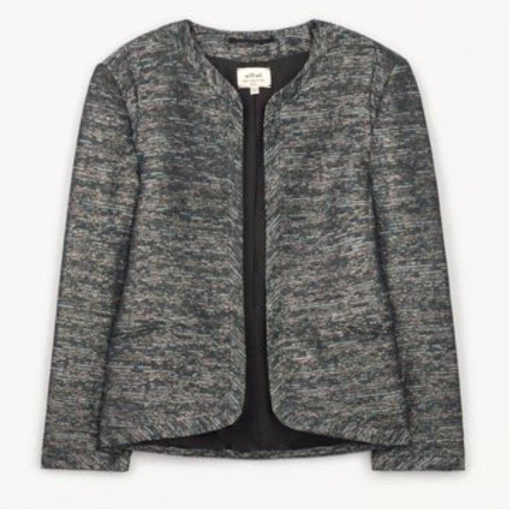 Aritzia Marled Gray Open-Front Blazer